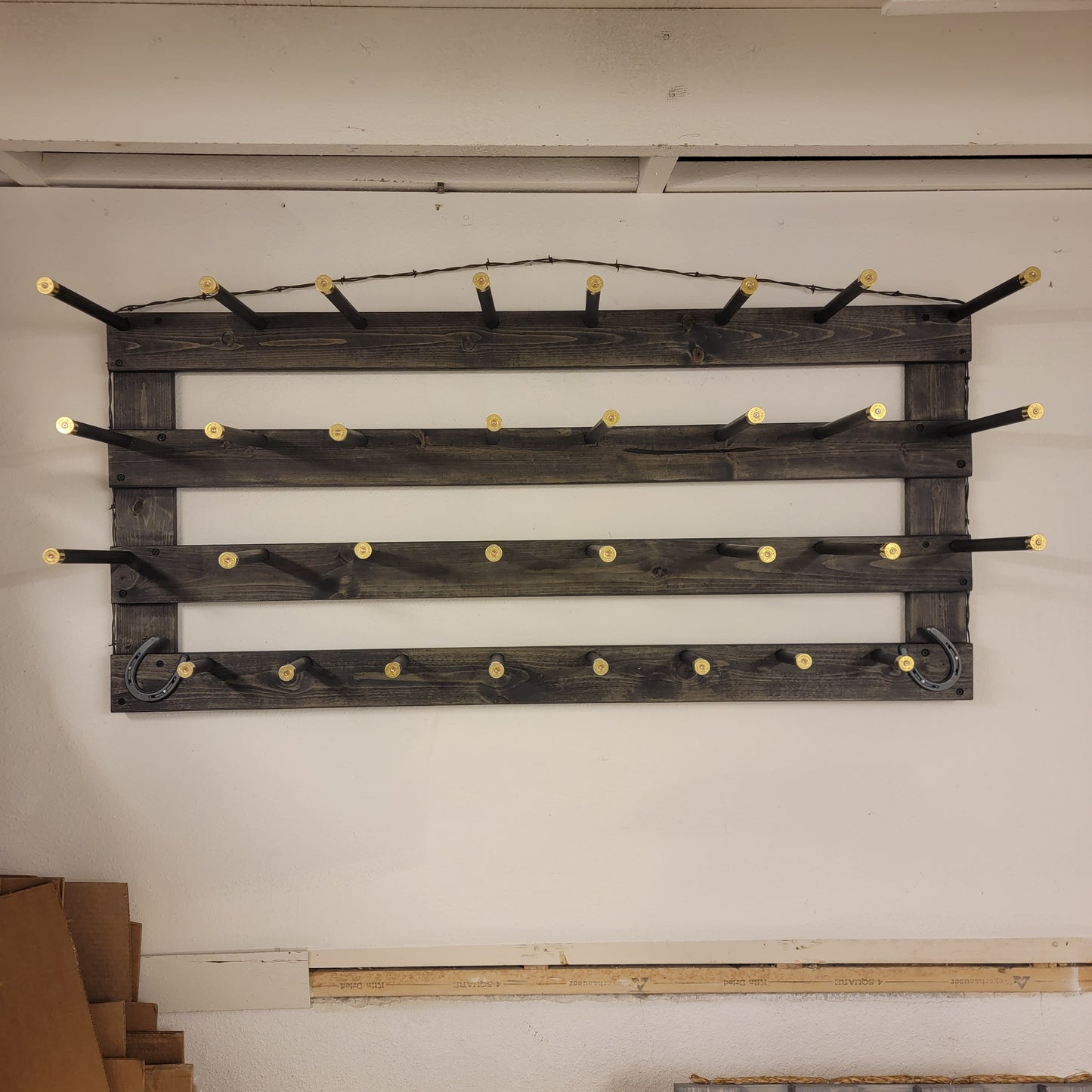 12 Cowboy Hat Rack | Cowboy Hat Holder | Rustic Western Hat Display | Handcrafted Wooden Organizer | Space-Saving Home Decor | Made in USA