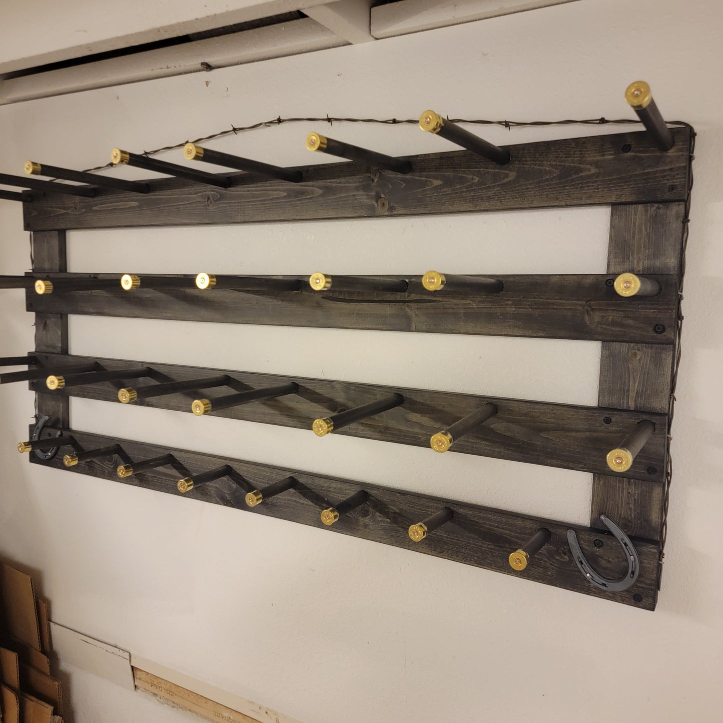 12 Cowboy Hat Rack | Cowboy Hat Holder | Rustic Western Hat Display | Handcrafted Wooden Organizer | Space-Saving Home Decor | Made in USA