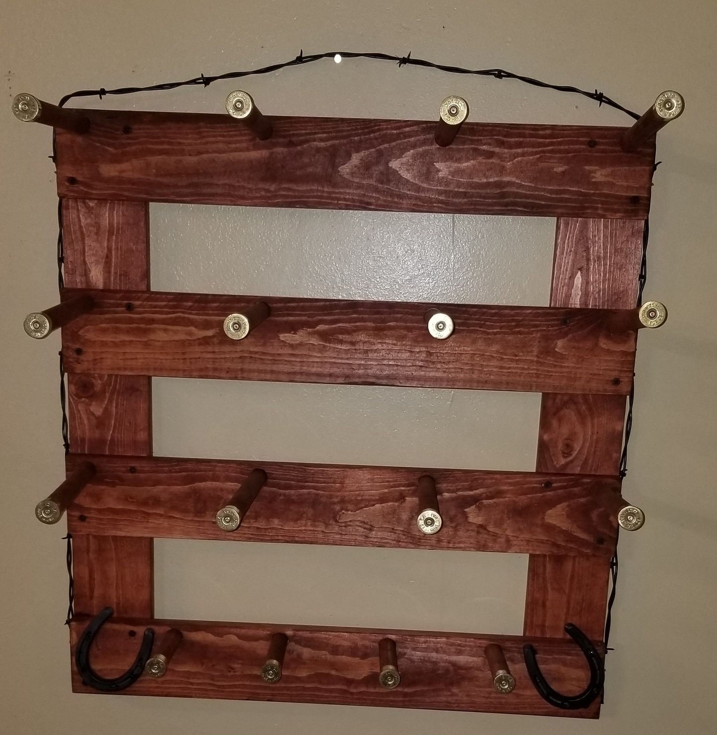 6 Cowboy Hat Rack Vertical | Cowboy Hat Holder | Rustic Western Hat Display | Handcrafted Wooden Organizer | Space-Saving Home Decor | Made in USA