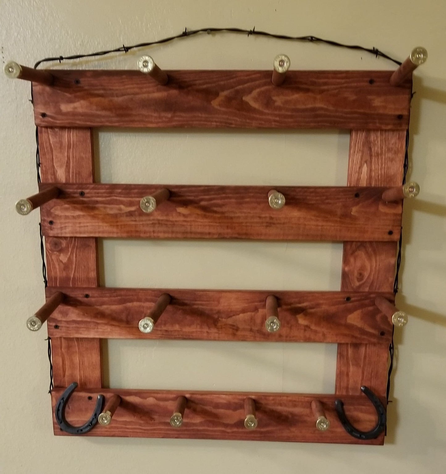 6 Cowboy Hat Rack Vertical | Cowboy Hat Holder | Rustic Western Hat Display | Handcrafted Wooden Organizer | Space-Saving Home Decor | Made in USA