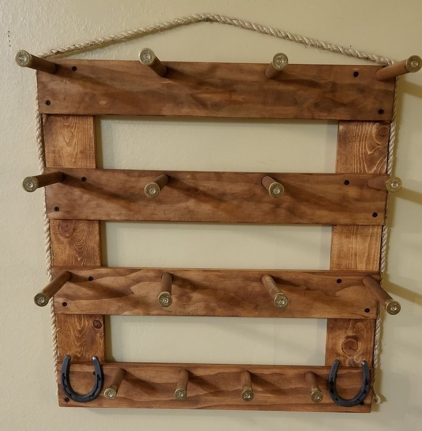 6 Cowboy Hat Rack Vertical | Cowboy Hat Holder | Rustic Western Hat Display | Handcrafted Wooden Organizer | Space-Saving Home Decor | Made in USA
