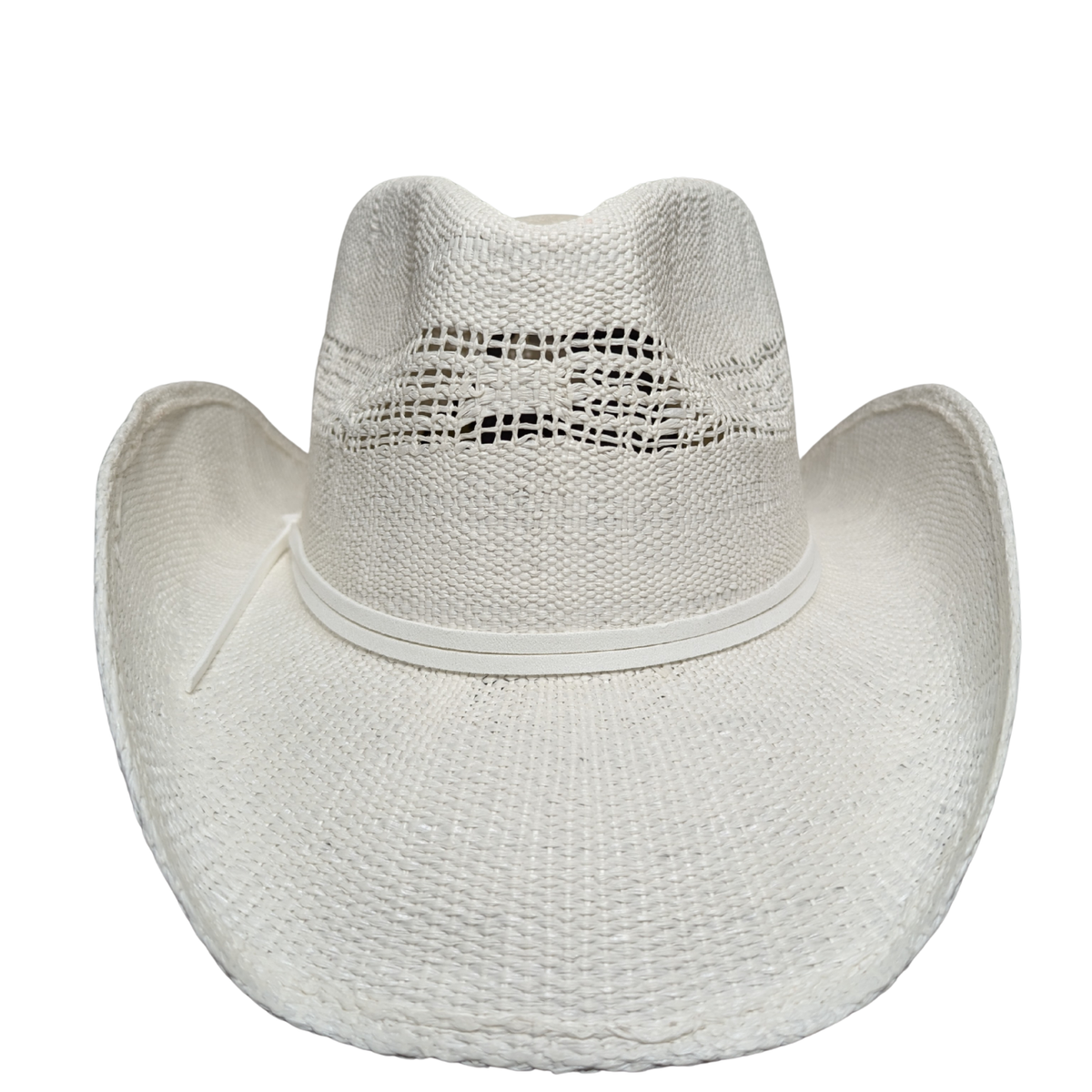 All White Open-Weave Cowboy Hat
