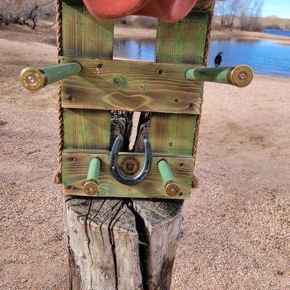 4V - Cowboy Hat Rack - 4 Hat Vertical Functional Western Decor Cowboy hat hanger
