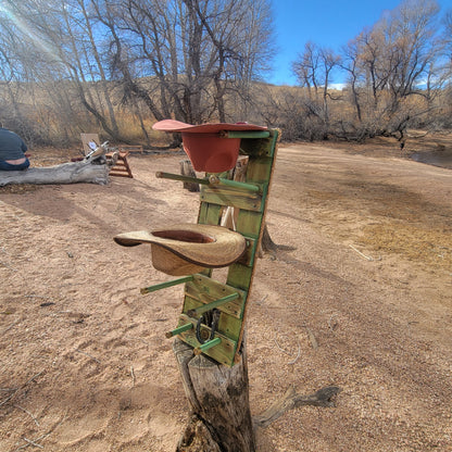 4V - Cowboy Hat Rack - 4 Hat Vertical Functional Western Decor Cowboy hat hanger