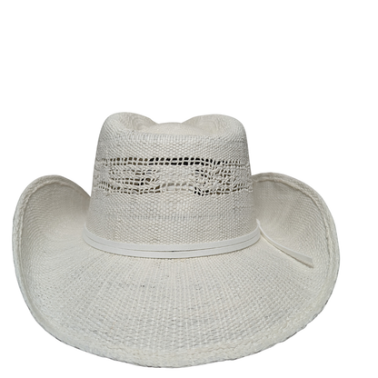 All White Open-Weave Cowboy Hat