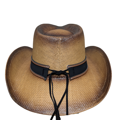 Brown Side-Stitched Leather Band Cowboy Hat