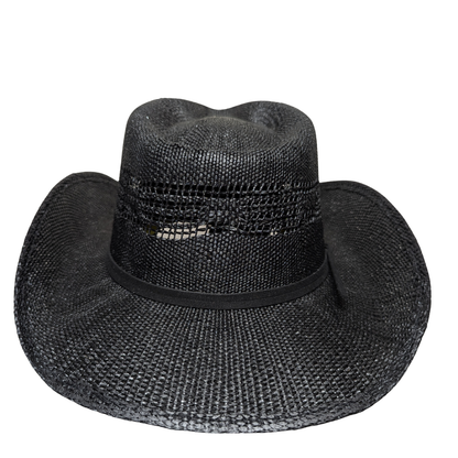 All Black Open-Weave Cowboy Hat
