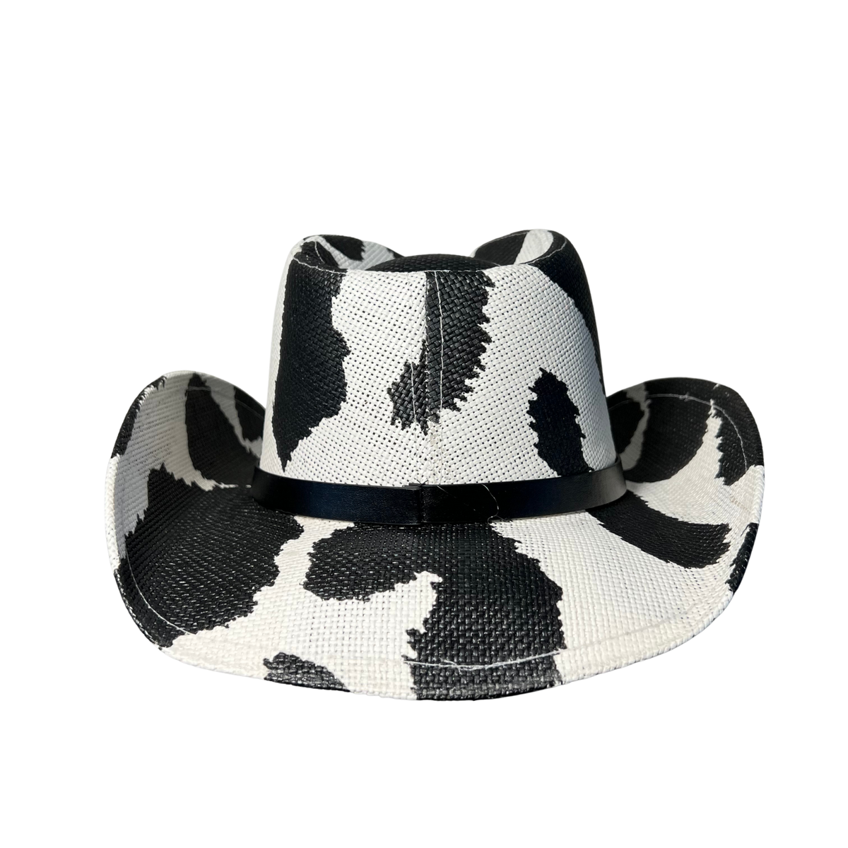 Black Cow Print Cowboy Hat
