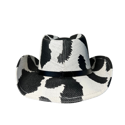 Black Cow Print Cowboy Hat