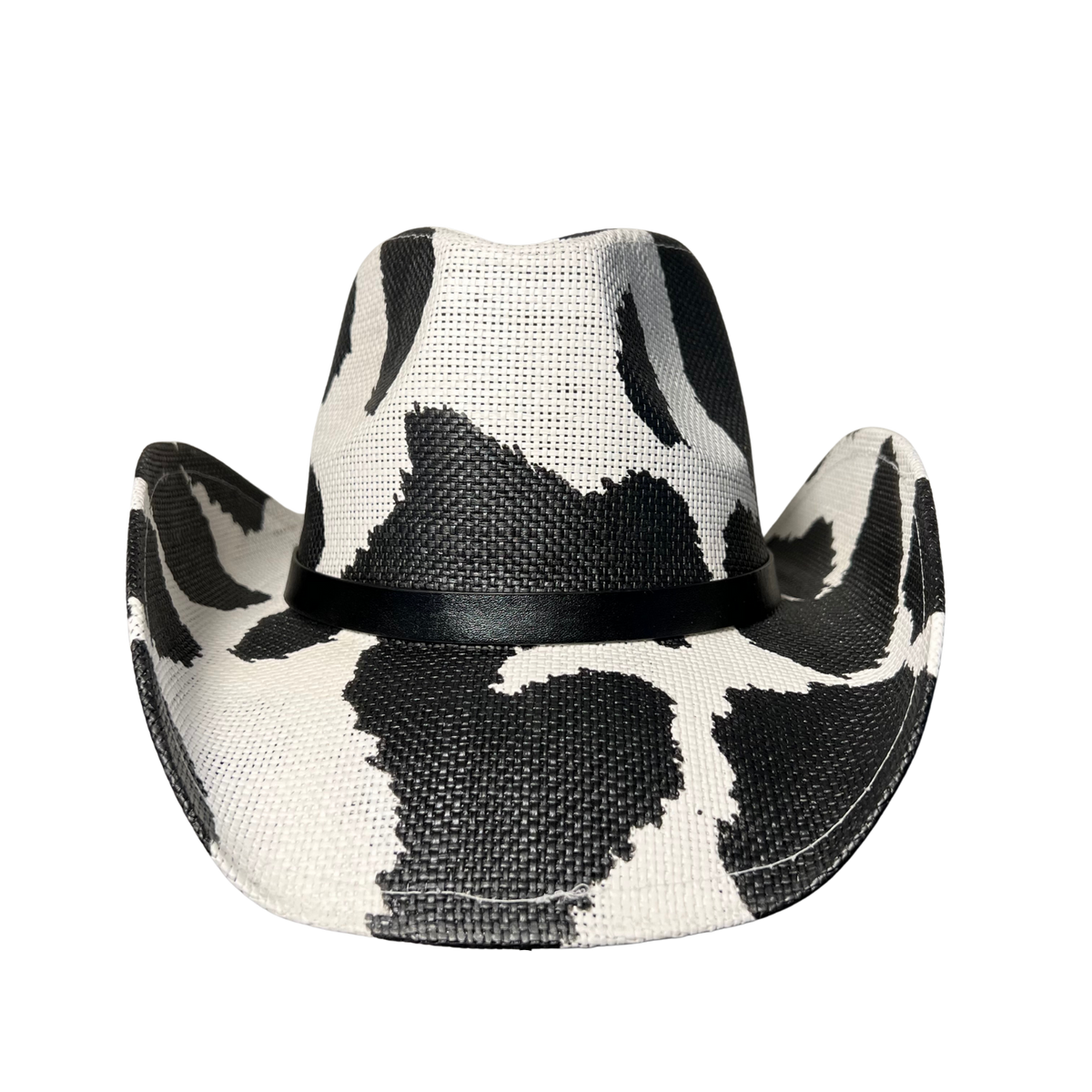 Black Cow Print Cowboy Hat