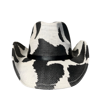 Black Cow Print Cowboy Hat