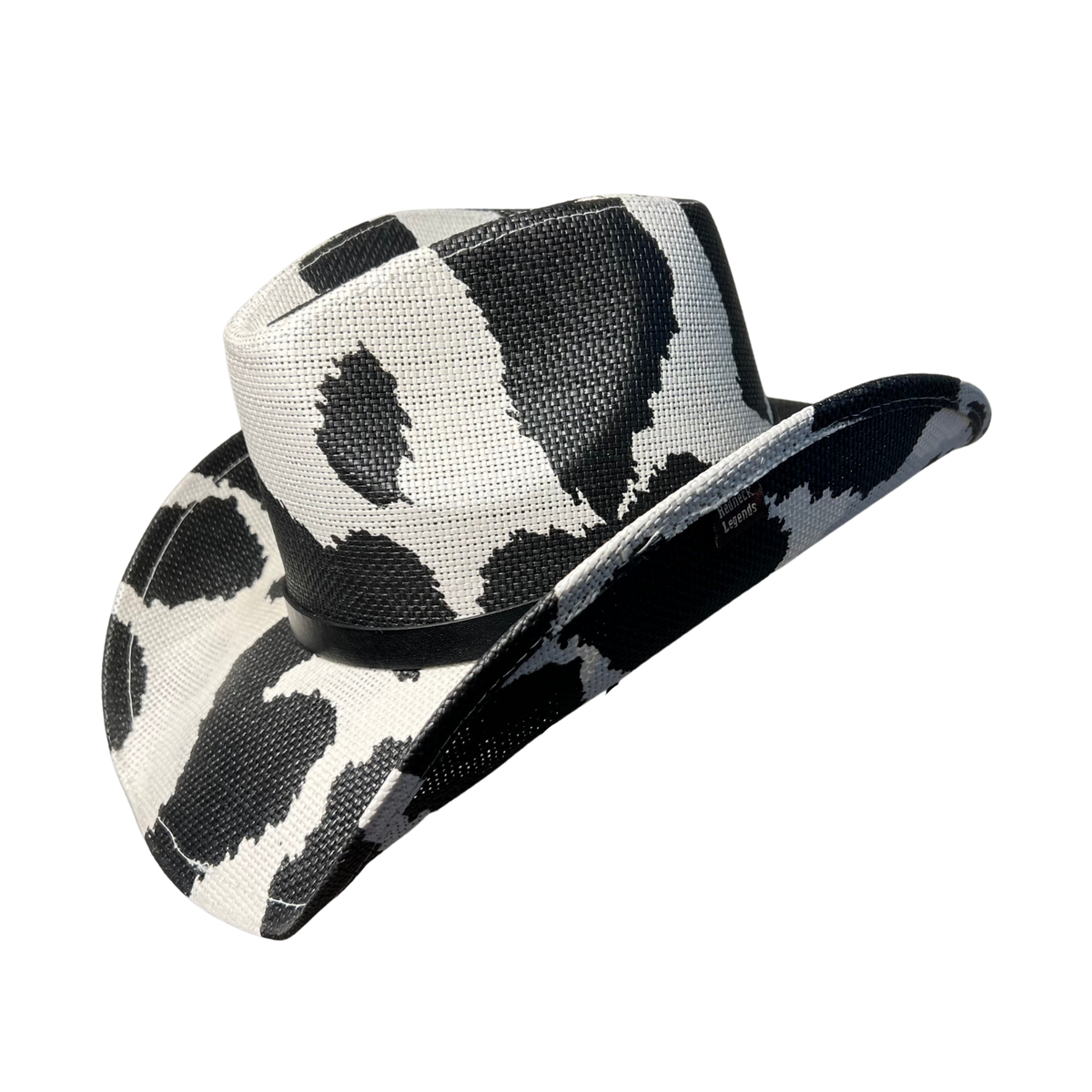 Black Cow Print Cowboy Hat