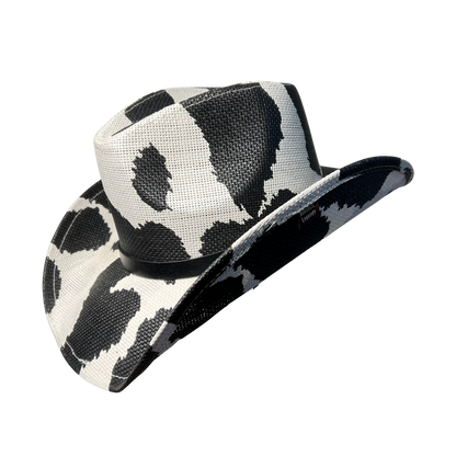 Black Cow Print Cowboy Hat