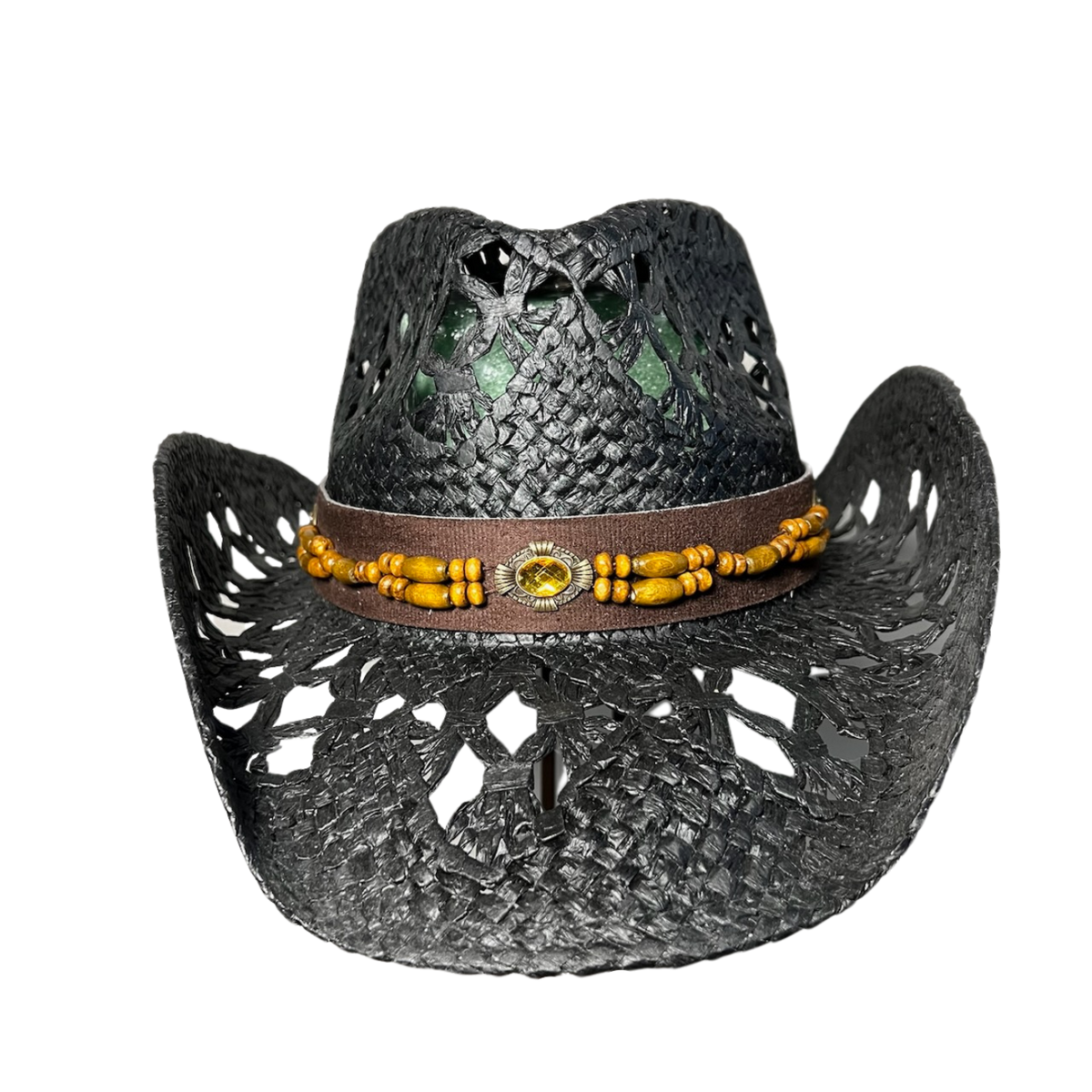 Black Wicker Cowboy Hat