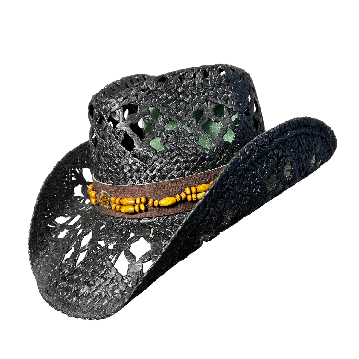 Black Wicker Cowboy Hat
