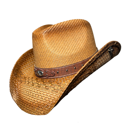 Brown Croc-Band Concho Cowboy Hat