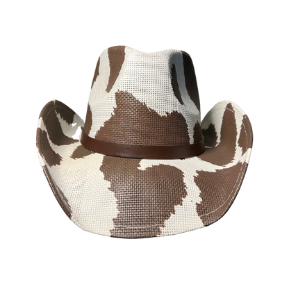 Brown Cow Print Cowboy Hat