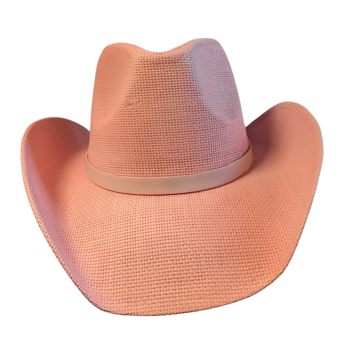 Pink Leather Band Cowboy Hat