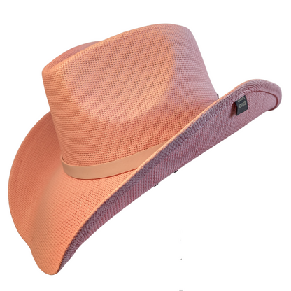Pink Leather Band Cowboy Hat
