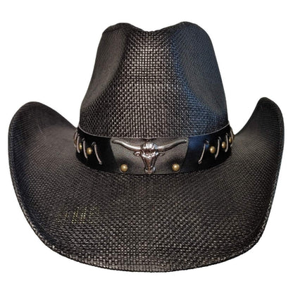 Black Longhorn Bull Cowboy Hat