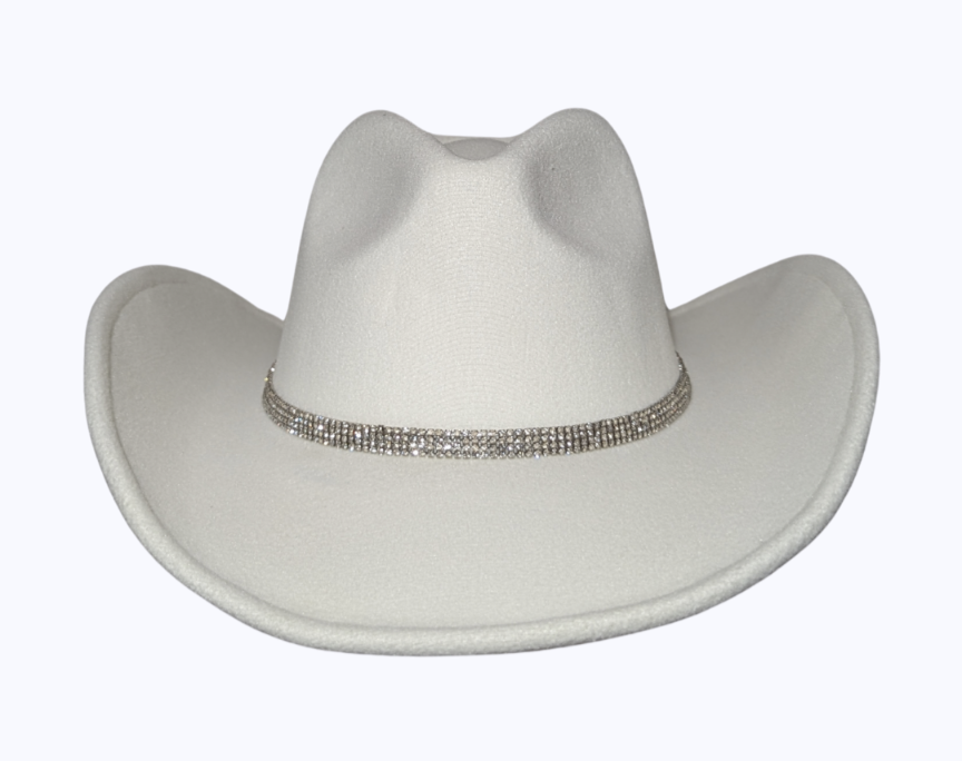 Ivory Studded Designer Band Cowboy Hat