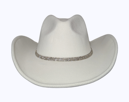 Ivory Studded Designer Band Cowboy Hat