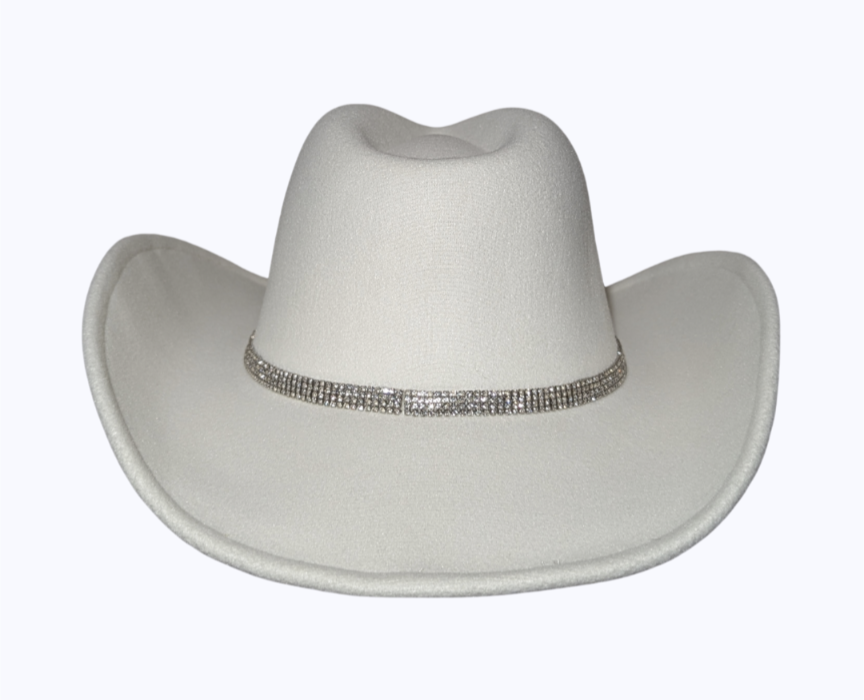 Ivory Studded Designer Band Cowboy Hat