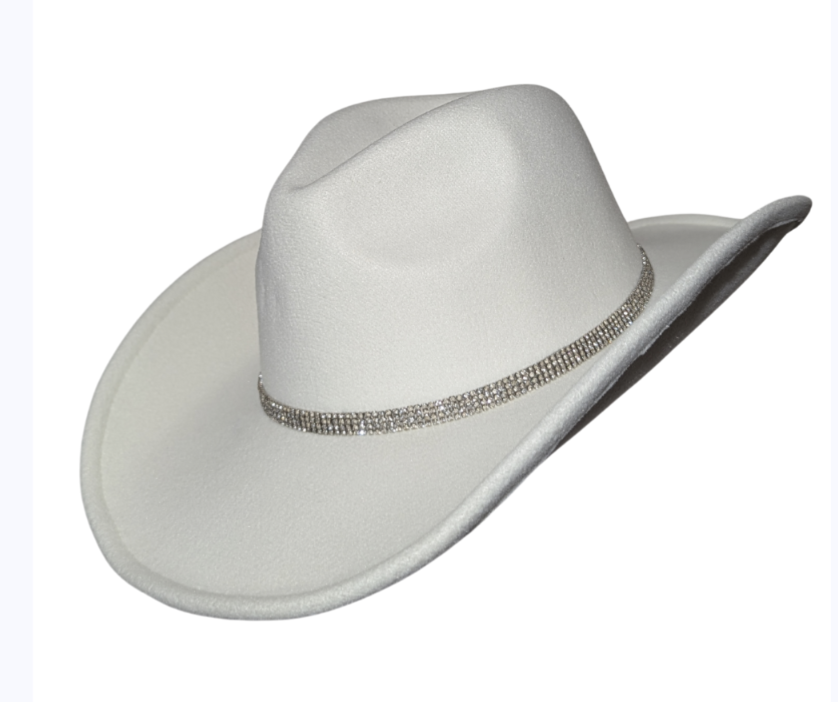 Ivory Studded Designer Band Cowboy Hat