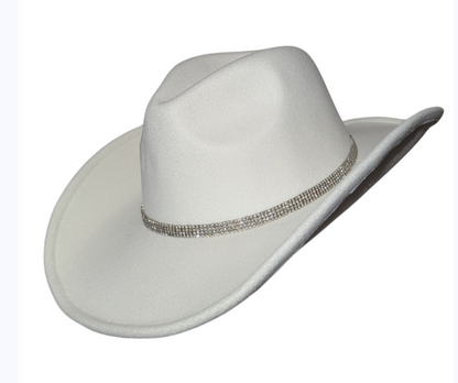 Ivory Studded Designer Band Cowboy Hat