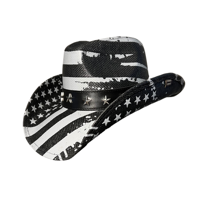 Black USA Drip Cowboy Hat