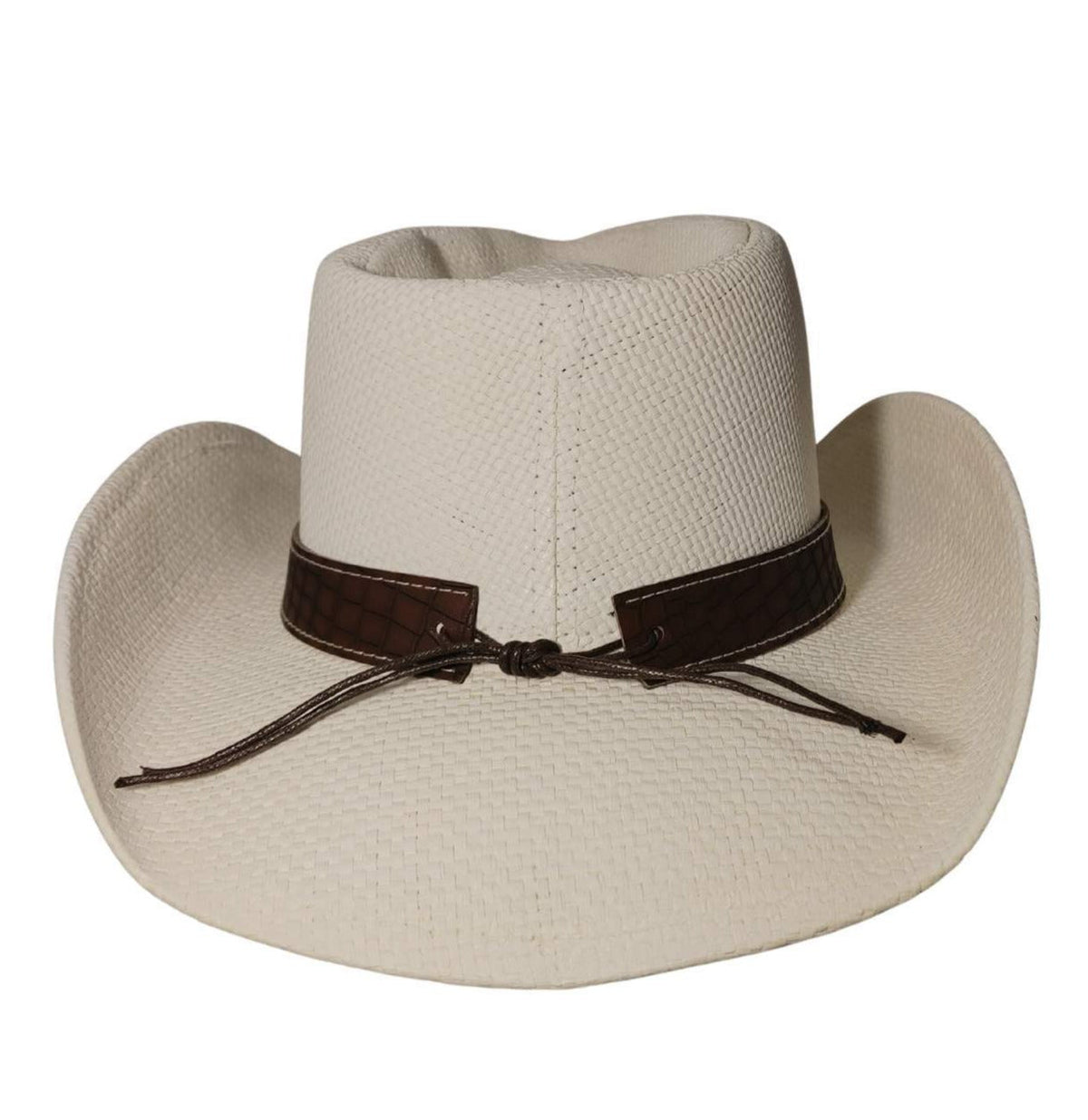 White Leather Band Cowboy Hat