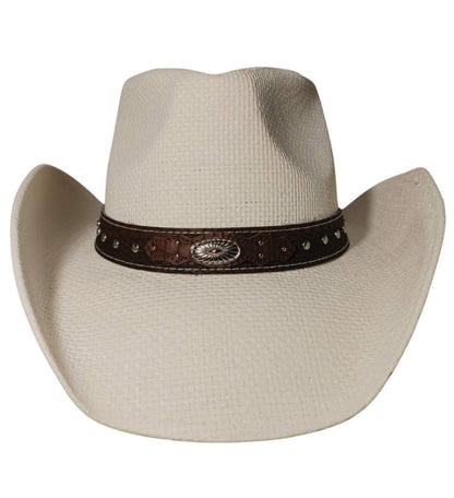 White Leather Band Cowboy Hat
