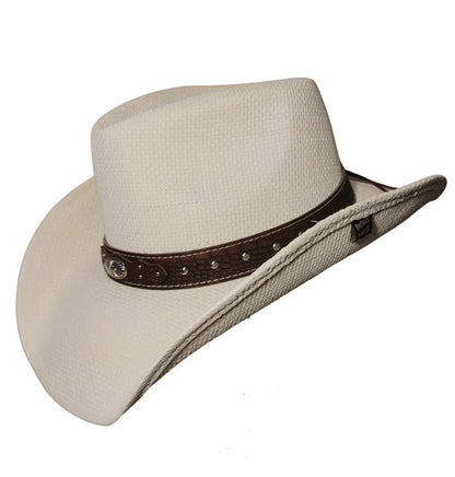 White Leather Band Cowboy Hat