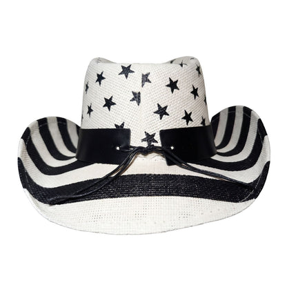 Black & White Stars & Stripes Cowboy Hat