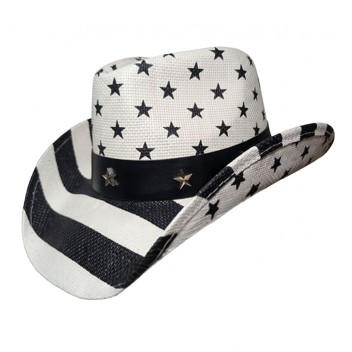 Black & White Stars & Stripes Cowboy Hat