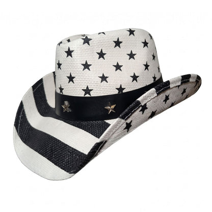 Black & White Stars & Stripes Cowboy Hat