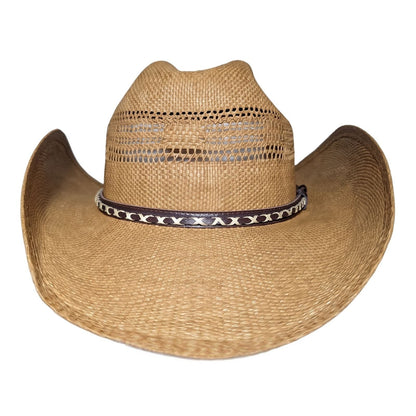 Tan Criss-Cross Band Cowboy Hat