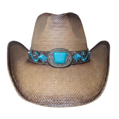 Turquoise Rose Concho Cowboy Hat