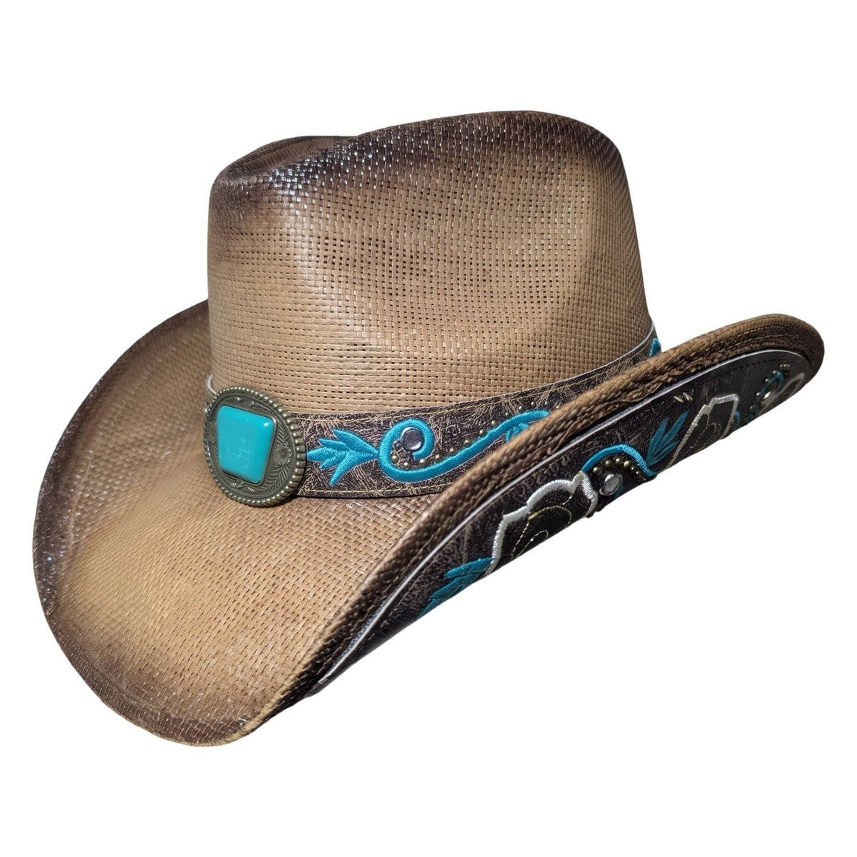 Turquoise Rose Concho Cowboy Hat