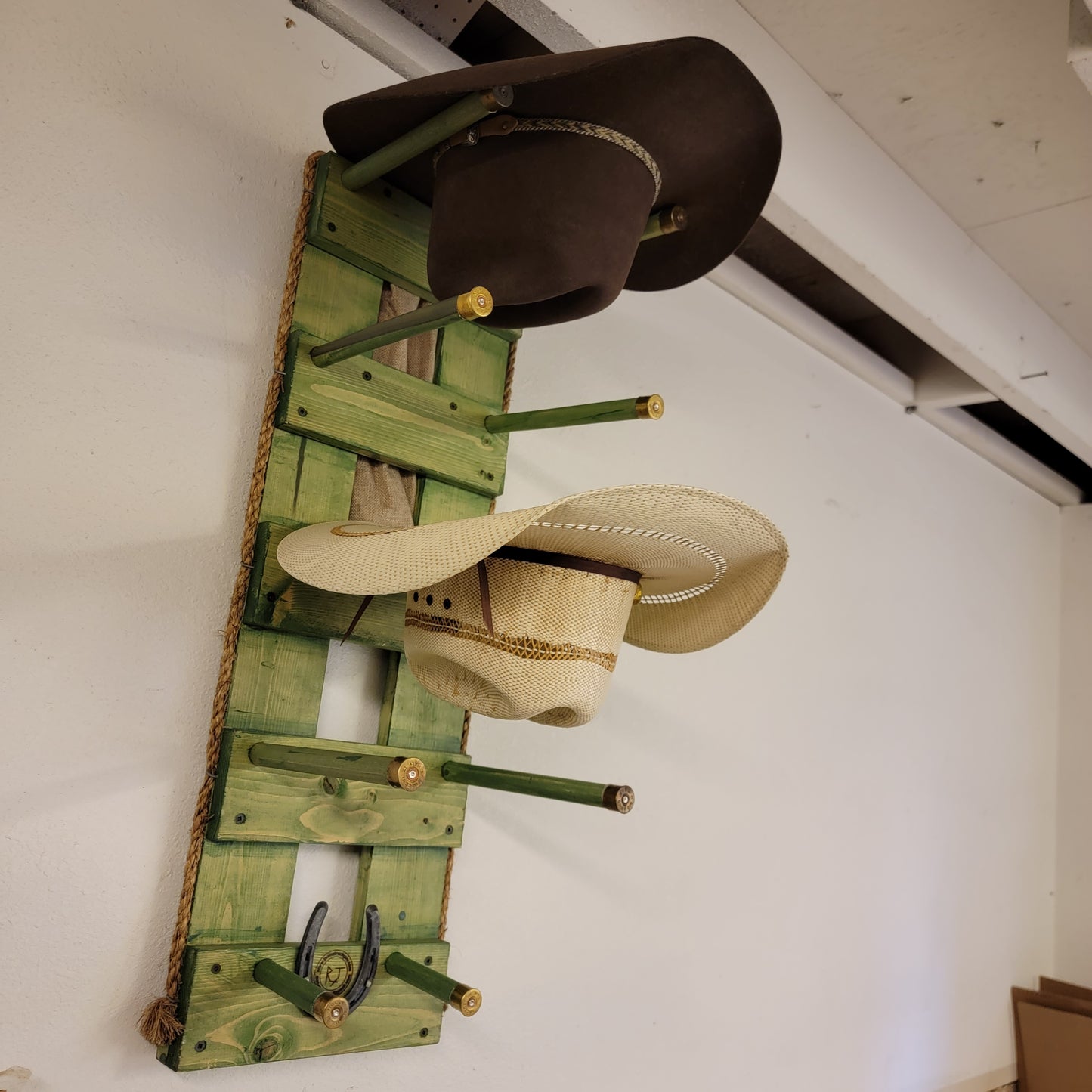 4V - Cowboy Hat Rack - 4 Hat Vertical Functional Western Decor Cowboy hat hanger