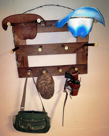 4H - Cowboy Hat Rack - 4 Hat Horizontal Functional Western Decor