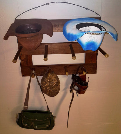 4H - Cowboy Hat Rack - 4 Hat Horizontal Functional Western Decor