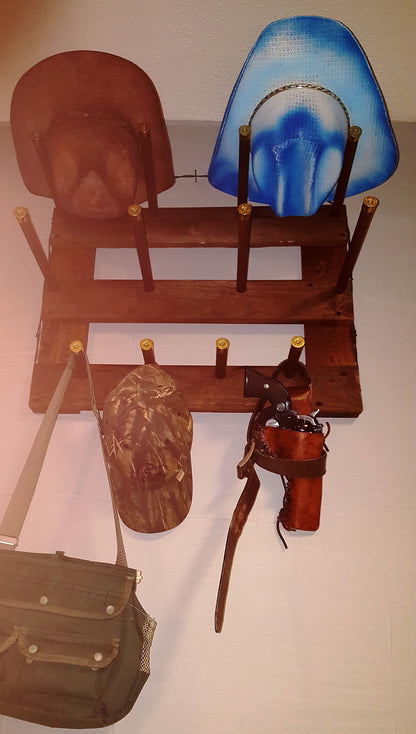 4H - Cowboy Hat Rack - 4 Hat Horizontal Functional Western Decor