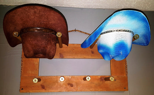 2H - Cowboy Hat Rack - 2 Hat Horizontal Functional Western Decor
