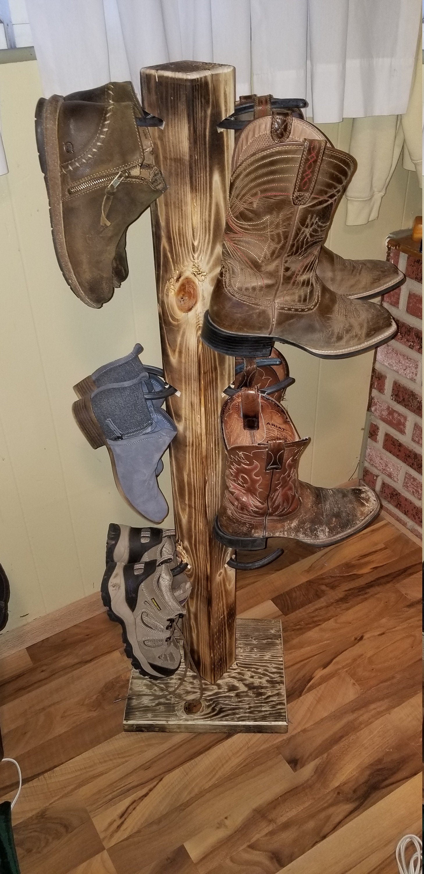 6BT - Cowboy Boot Rack - 6 Cap Boot Tree – The Hat Rack Guy